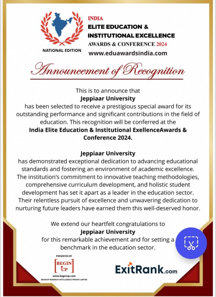 Edu Awards Jeppiaar University